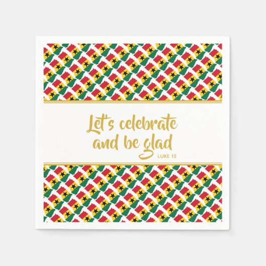 GHANA Christelijke aangepaste feestdag papier Servet (Voorkant)