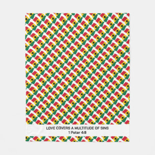GHANA Christelijke ScriptLOVE HOESJES Fleece Deken