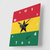 Ghana Clock, patriottisch huis, Ghanese vlag Vierkante Klok (Hoek)