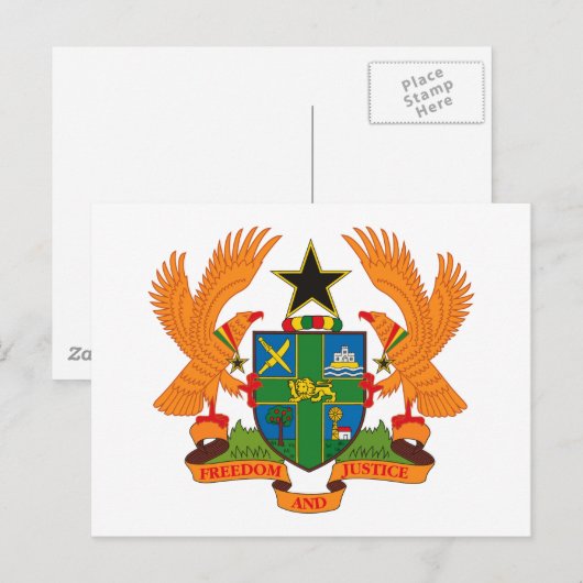 Ghana Coat of Arms Briefkaart (Voorkant / Achterkant)