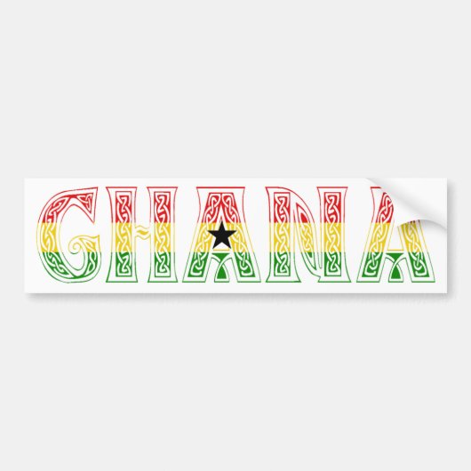 Ghana Colors design! Bumpersticker (Voorkant)