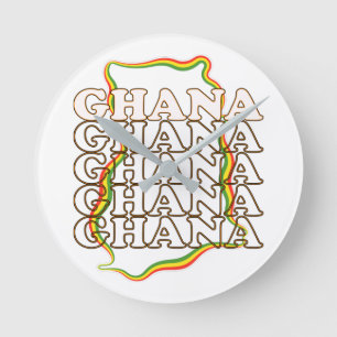  Ghana Country Map Souvenir Ronde Klok