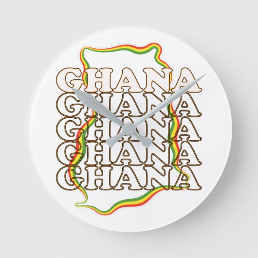  Ghana Country Map Souvenir Ronde Klok (Voorkant)