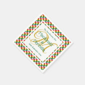 GHANA Custom Monogram Wedding Celebration Paper Servet (Hoek)