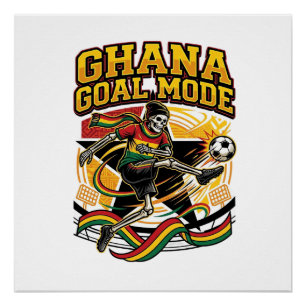 Ghana Doel Modus Skelet Aanvaller Naties Streetwea Perfect Poster