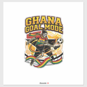 Ghana Doel Modus Skelet Aanvaller Naties Streetwea Sticker
