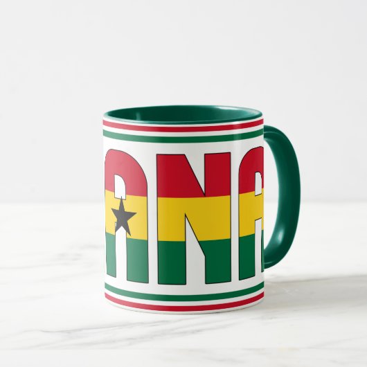 Ghana Eilanden Nationale Vlag Patriottische Koffie Mok (Voorkant rechts)