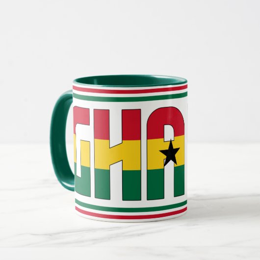 Ghana Eilanden Nationale Vlag Patriottische Koffie Mok (Voorkant links)