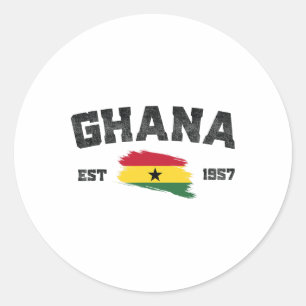 Ghana Est. 1957 Ghanese vlag Onafhankelijkheidsdag Ronde Sticker