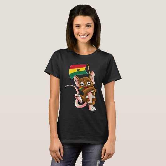 Ghana Fan Mouse T-shirt (Voorkant volledig)