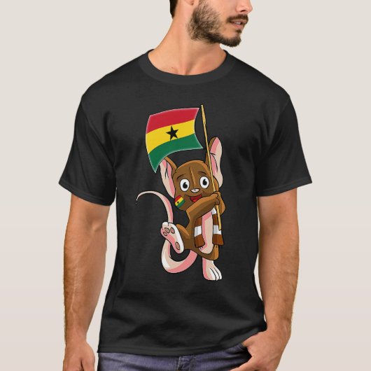 Ghana Fan Mouse T-shirt (Voorkant)