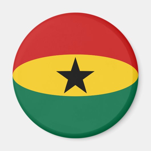 Ghana Fisheye Vlag Magnet (Voorkant)