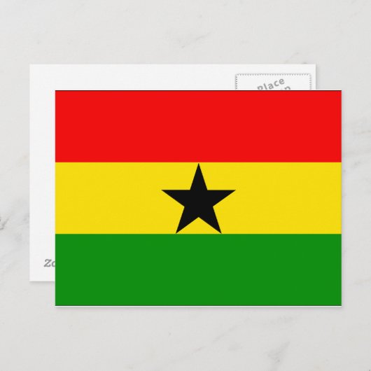 Ghana Flag Briefkaart (Voorkant / Achterkant)