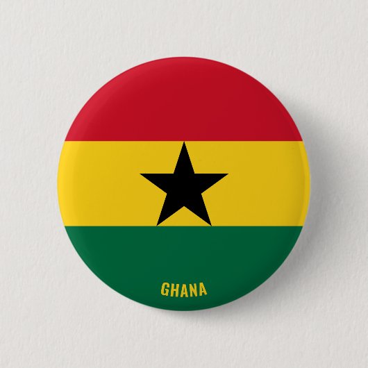 Ghana Flag Charming Patriotic Ronde Button 5,7 Cm (Voorkant)