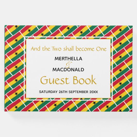 GHANA FLAG Christelijke scripts Ghanaian Wedding Gastenboek (Voorkant)