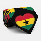 Ghana Flag Colors Heart Pattern Stropdas (Opgerold)