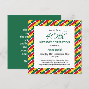 GHANA FLAG Custom Birthday Celebration Kaart