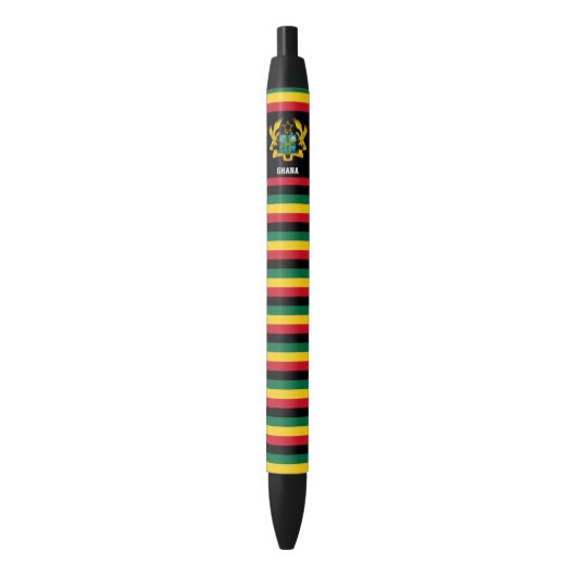Ghana Flag Cute Patriotic Zwarte Inkt Pen (Voorkant Verticaal)