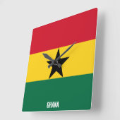 Ghana Flag Dazzling Patriotic Vierkante Klok (Hoek)