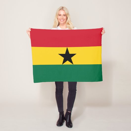 Ghana Flag Fleece Deken (In situ)