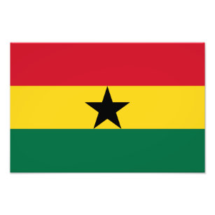Ghana Flag Foto Afdruk