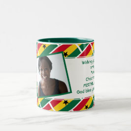 GHANA FLAG Fotosjabloon Voeg Jouw tekst toe Tweekleurige Koffiemok