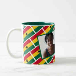 GHANA FLAG Fotosjabloon Voeg Jouw tekst toe Tweekleurige Koffiemok