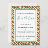 GHANA FLAG Gepersonaliseerd Schrift Stijlvol Ghane Save The Date (Voorkant)
