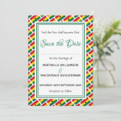 GHANA FLAG Gepersonaliseerd Schrift Stijlvol Ghane Save The Date (Staand voorkant)