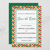 GHANA FLAG Gepersonaliseerd Schrift Stijlvol Ghane Save The Date (Voorkant / Achterkant)