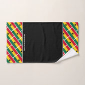 GHANA FLAG Gepersonaliseerd Schrift ZWART Ghanees Bad Handdoek (Handdoek)