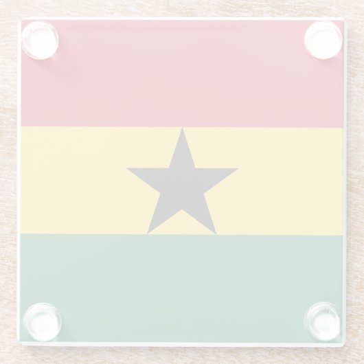 Ghana Flag Glazen Onderzetter (Achterkant)