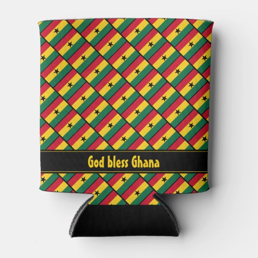 GHANA FLAG | God Bless | Gepersonaliseerd | Ghanee Blikjeskoeler (Voorkant)