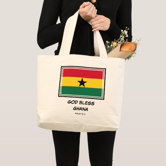 GHANA FLAG | God Bless | Patriottisch | Ghanees Grote Tote Bag (Voorkant (product))