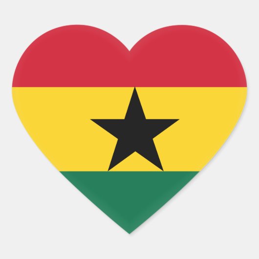 Ghana Flag Hart Sticker (Voorkant)