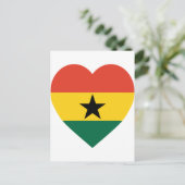Ghana Flag Heart Briefkaart (Staand voorkant)