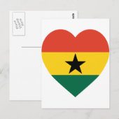 Ghana Flag Heart Briefkaart (Voorkant / Achterkant)