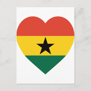 Ghana Flag Heart Briefkaart