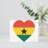 Ghana Flag Heart Briefkaart (Staand voorkant)