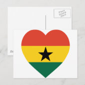 Ghana Flag Heart Briefkaart (Voorkant / Achterkant)