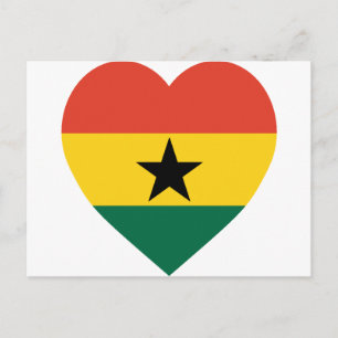 Ghana Flag Heart Briefkaart