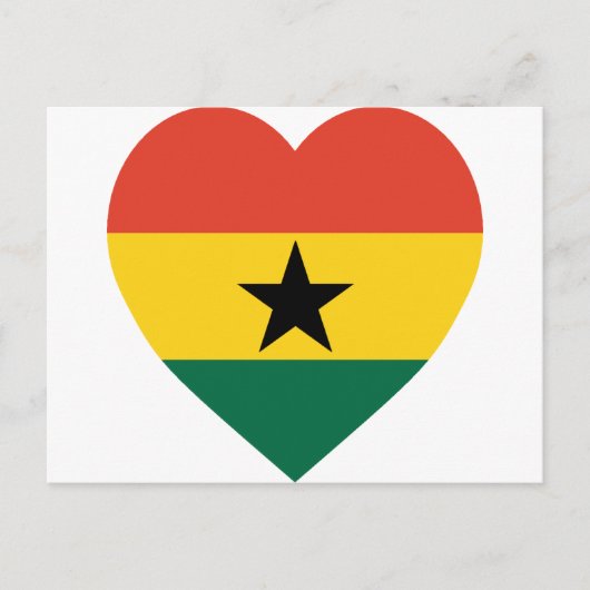 Ghana Flag Heart Briefkaart (Voorkant)