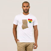 Ghana Flag Heart en Map T-Shirt (Voorkant volledig)
