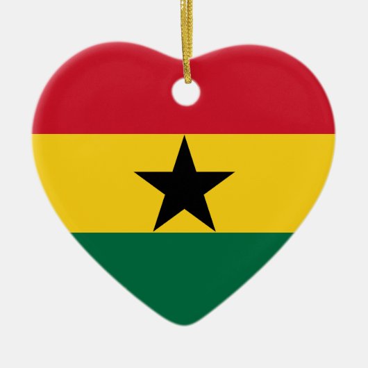 Ghana Flag Heart Ornament (Voorkant)