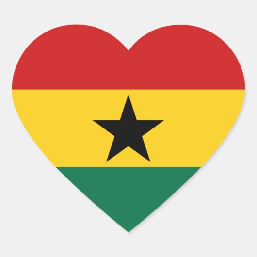 Ghana Flag Heart Sticker (Voorkant)