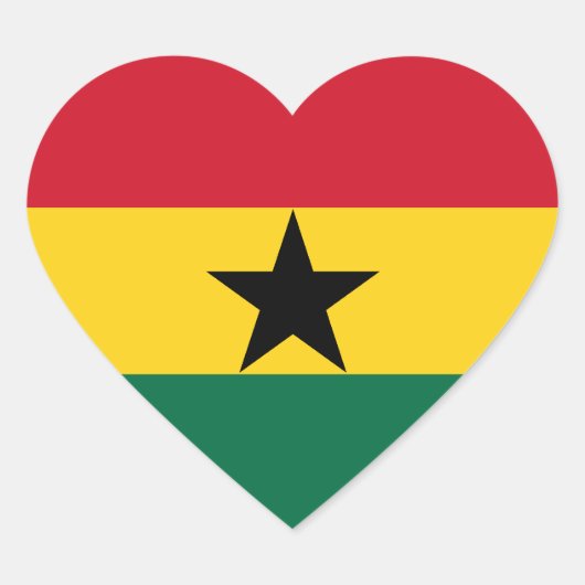 Ghana Flag Heart Sticker (Voorkant)