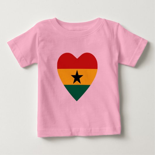 Ghana Flag Heart T-Shirt (Voorkant)