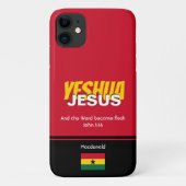 Ghana Flag JESUS YESHUA Scripts gepersonaliseerd Case-Mate iPhone Case (Achterkant)