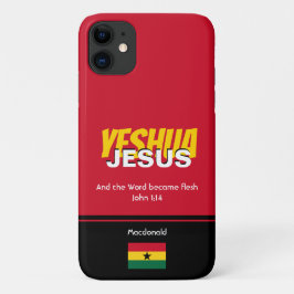 Ghana Flag JESUS YESHUA Scripts gepersonaliseerd Case-Mate iPhone Case