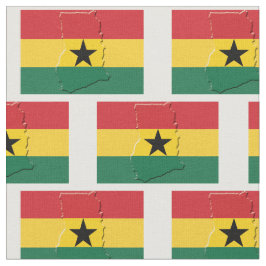 GHANA FLAG Kaart Omtrek Stof